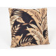 Coussin feuillage noir/or 
