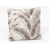 Coussin feuillage noir/beige