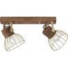 Spot indus 2L doré/bois