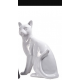 Chat blanc céramique H38