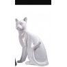 Chat blanc céramique H38