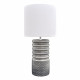 Lampe en céramique grise abat-jour blanc