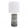 Lampe en céramique grise abat-jour blanc