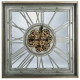 Horloge engrenage argent/or carré 80*80