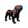 Bouledogue noir en résine trash
