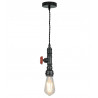 Suspension plombier indus noir rouge