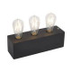 Lampe bloc rectangle 3x E27 noir