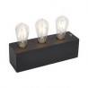 Lampe bloc rectangle 3x E27 noir