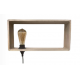 Applique rectangle en bois avec cordon noir