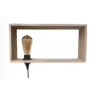 Applique rectangle en bois avec cordon noir