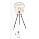 Lampe trépieds métal noir avec tête filaire doré