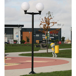 Lampadaire double Moon boule opale D30 