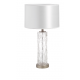 Lampe verre tube H54 n/sat abat-jour blanc