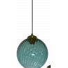 Suspension verre bleu / laiton D30