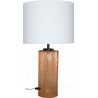 Lampe tube verre brique abat-jour blanc 
