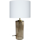 Lampe tube verre champagne abat-jour blanc 