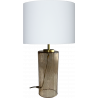 Lampe tube verre champagne abat-jour blanc 