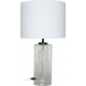 Lampe tube verre transparent abat-jour blanc 