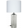 Lampe tube verre transparent abat-jour blanc 