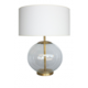 Lampe boule verre transparent/doré abat-jour blanc 