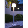 Borne blanche abat-jour opale plastique H100