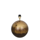Pied de lampe boule métal doré brule H30