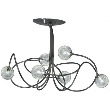 Lustre Niobe 6 lumières laiton graphite LUNIOB6GHS100C