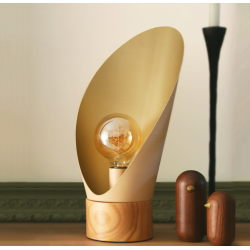 Lampe Spoon XL bois/champagne/crème 