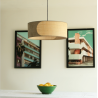 Suspension Oblon fibre nature /velours gris D50