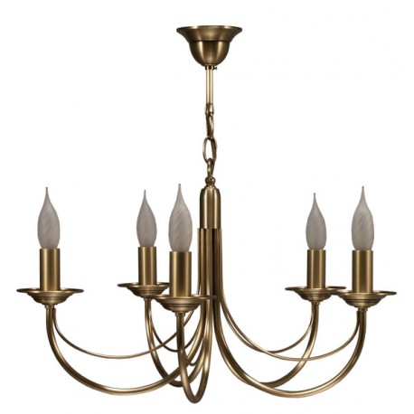 Chatelet lustre 5 lumières laiton massif bruni LUCHAT5BR