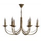 Chatelet lustre 6 lumières laiton massif bruni LUCHAT6BR