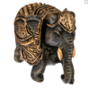 Eléphant marron/doré H9