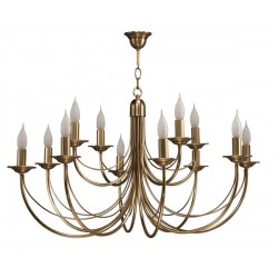 Chatelet lustre 12 lumières laiton massif bruni LUCHAT12BR