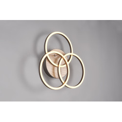 Plafonnier cercle noir/bois 27w 3200lm CCT