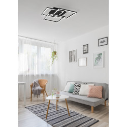 Plafonnier carré noir 27w 3200lm CCT