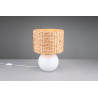 Lampe boule blanche abat-jour jonc de mer