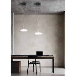 Suspension 1100lm 10w noir/café verre blanc SDIM