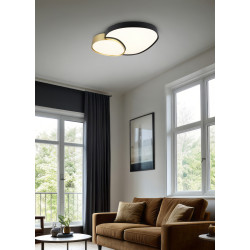 Plafonnier galet doré noir 45w 5300lm CCT télécommande