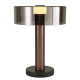Lampe verre fumé cuivre noir GM
