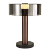 Lampe verre fumé cuivre noir GM