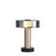 Lampe verre fumé doré noir PM