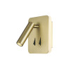 Applique C liseuse 3+6w 210+410lm laiton/sat