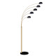 Lampadaire 5L or/sat noir H202