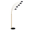 Lampadaire 5L or/sat noir H202