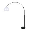 Lampadaire arc noir abat-jour blanc H205