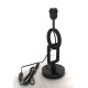 Pied de lampe métal noir marbre 