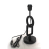 Pied de lampe métal noir marbre 