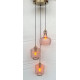 Suspension 3L v.rose/doré 
