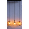 Suspension 3L v.rose/doré long