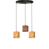 Suspension 3L bois naturel/café vague D18 rond